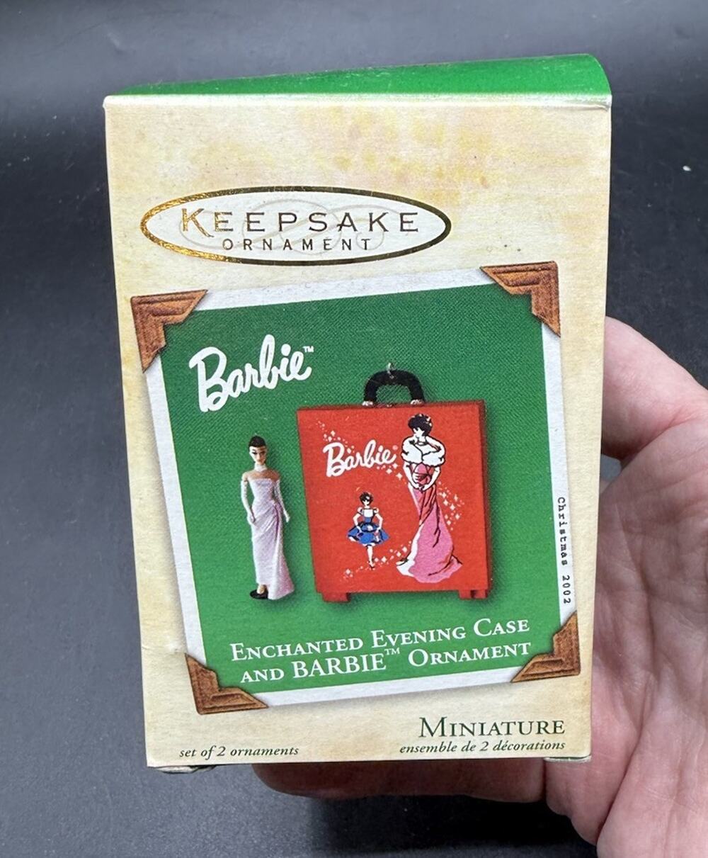 Enchanted Evening CASE and Barbie Hallmark Keepsake Ornament 2002 MIB -31D